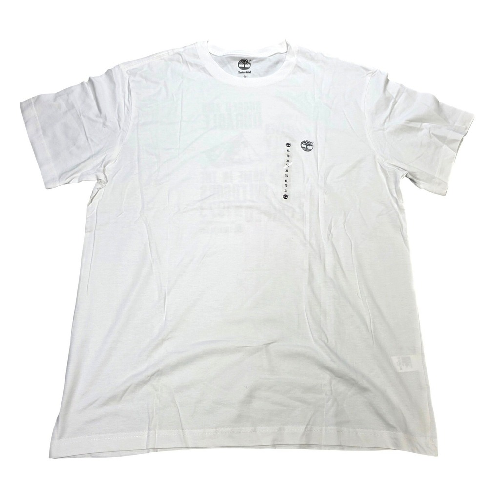 Timberland‎ Graphic T-Shirt Men's Size XL White Short Sleeve 100% Cotton NEW